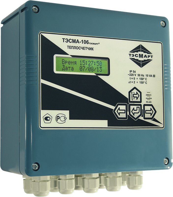 Теплосчетчик электромагнитный многоканальный ТЭСМАРТ ТЭСМА-106 (СИ) Ду 25 Счетчики воды и тепла